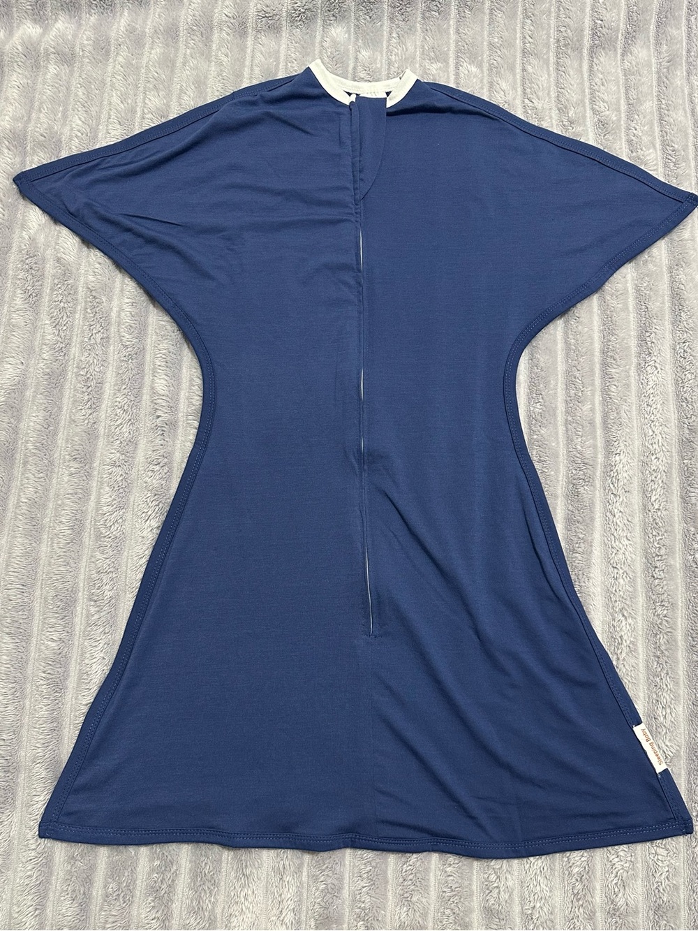 Baby Sleep Sack Swaddle - Navy with Cream Trim